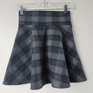 SIYECAO PLAID MINI SKIRT Womens S Gray Corset Laces Full Short Fairy Grunge